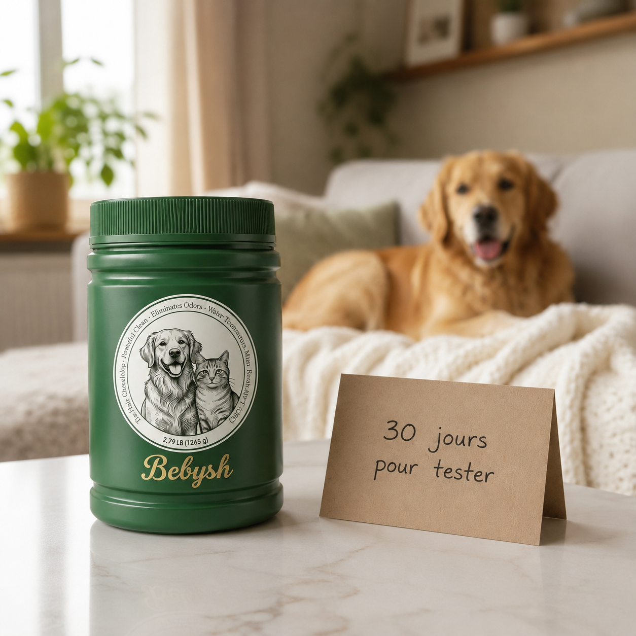 Bebysh poudre dissolvante poils animaux